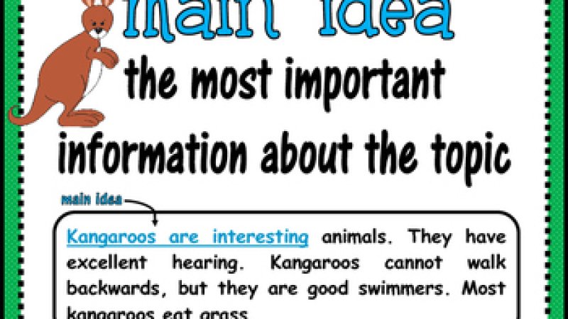 Identifying Main Ideas and Details